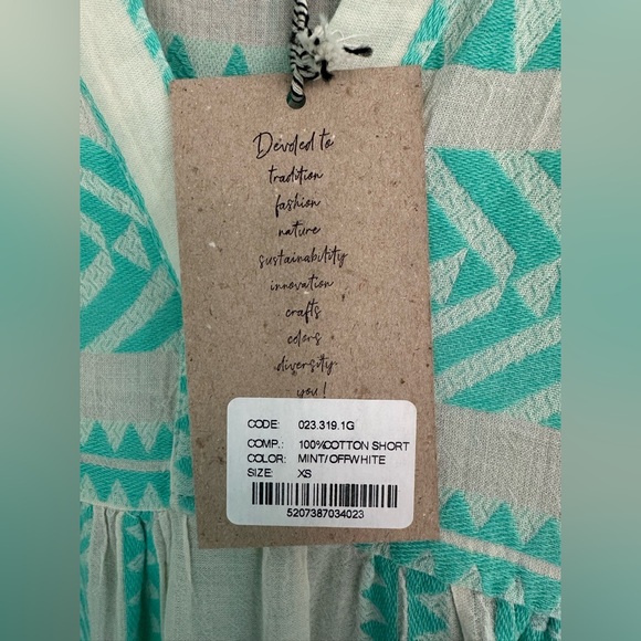 Devotion Twins Embroidered Ella Tunic Dress Green Size XS NWT - Picture 7 of 9